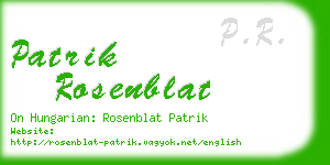 patrik rosenblat business card